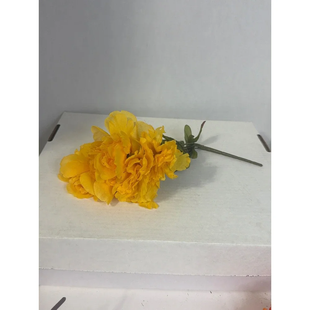 Artificial Fall Floral Stems Bundle Orange Yellow Red Sunflowers Maple Leaves